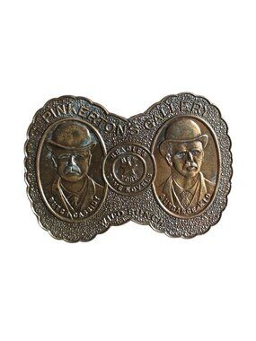 Pinkertons Gallery Wild Bunch New York R-36 Solid Brass Belt Buckle 3.75 x 2.75"